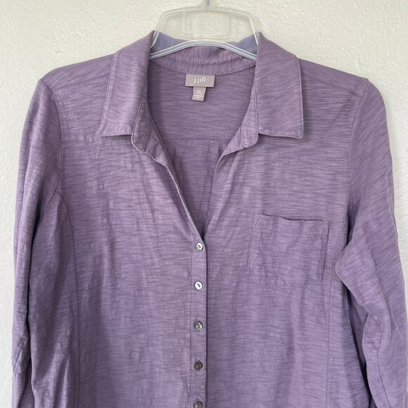 J. Jill Size XL mauve knit Buttondown top size XL - Picture 3 of 9